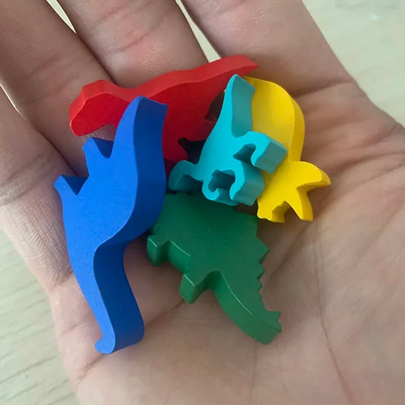 Accessori per scacchi da gioco da tavolo con dinosauro in legno da 5 pezzi/set