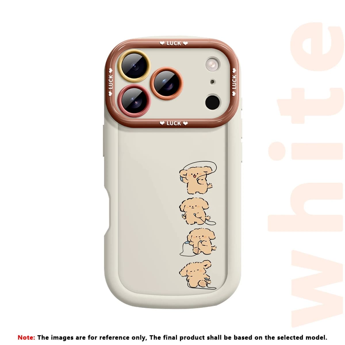 Custodia per telefono con corda per saltare a forma di cucciolo dei cartoni animati, impugnatura comoda, stile di coppia, adatta per iPhone 17 Pro Max/16 Pro/15 Pro/14 Pro Max/13 Pro