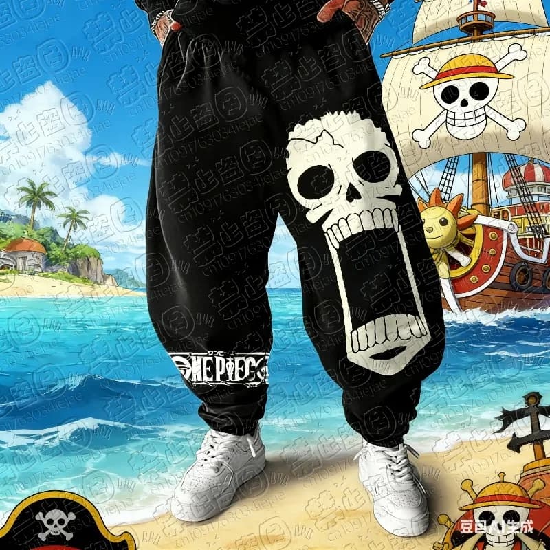 Pantaloni Sportivi da Uomo One Piece 2026 - Jogger Anime Brook Primavera Autunno Inverno, Casual e alla Moda