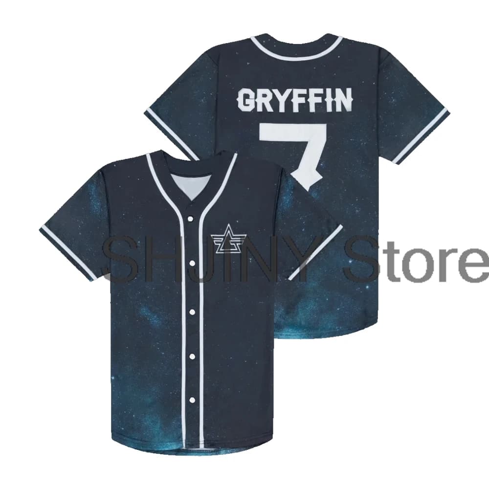 Gryffin Jersey giacca da Baseball camicie con scollo a v manica corta Tee donna uomo Streetwear top abbigliamento moda