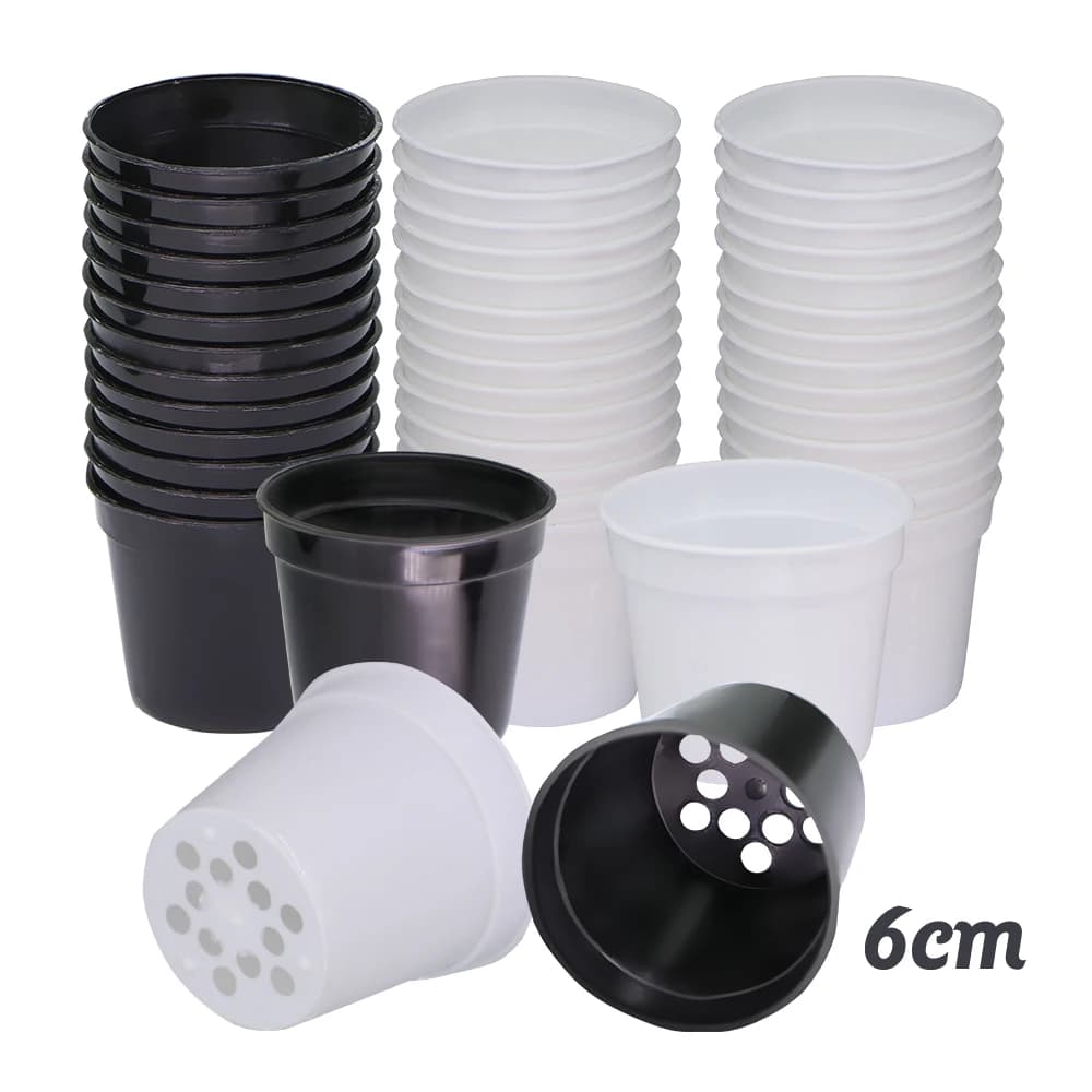 5 pcs hard plastic flower pots for Bonsai in black and white with exhaust holes plants plant nursery pots for start of seeds thickened for Pl