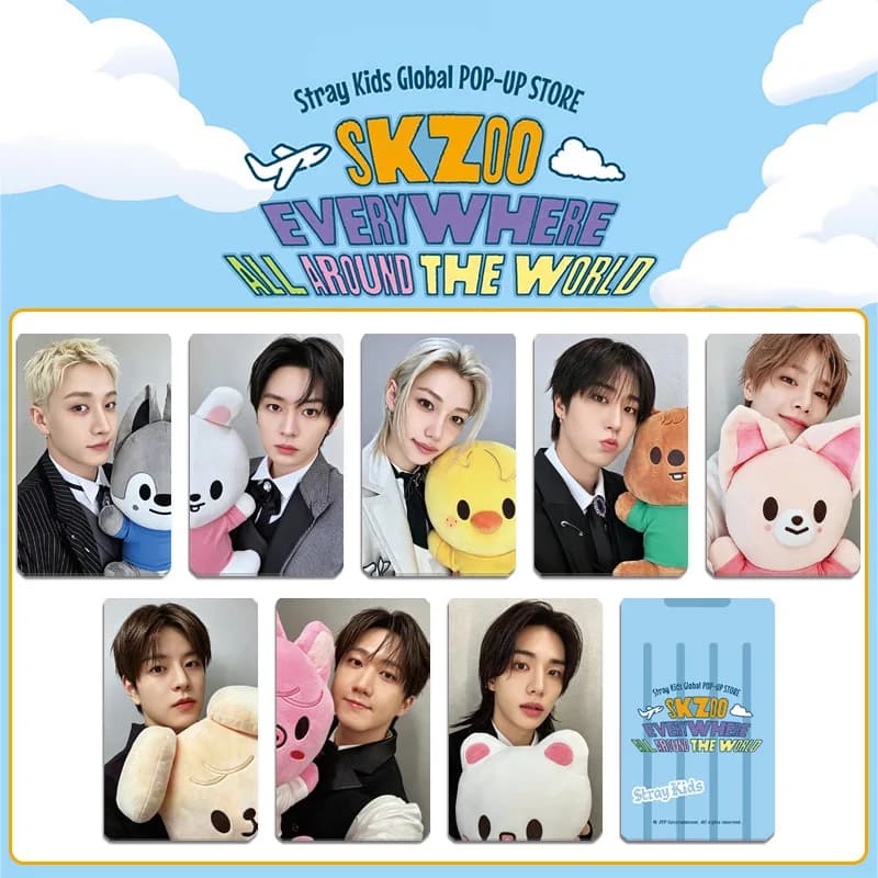 8 Carte Flash Kpop Stray Kids SKZOO, Carte Fotografiche Classiche, Collezione di Foto di Hyunjin Felix BangChan, Piccole Carte, Regali per Fan