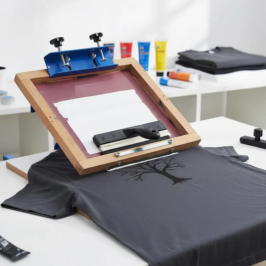 Stampante serigrafica 21.2x17.7in per T-shirt, studio fai-da-te, officina, con pala di posizionamento a doppio strato, tensione regolabile, per impieghi gravosi