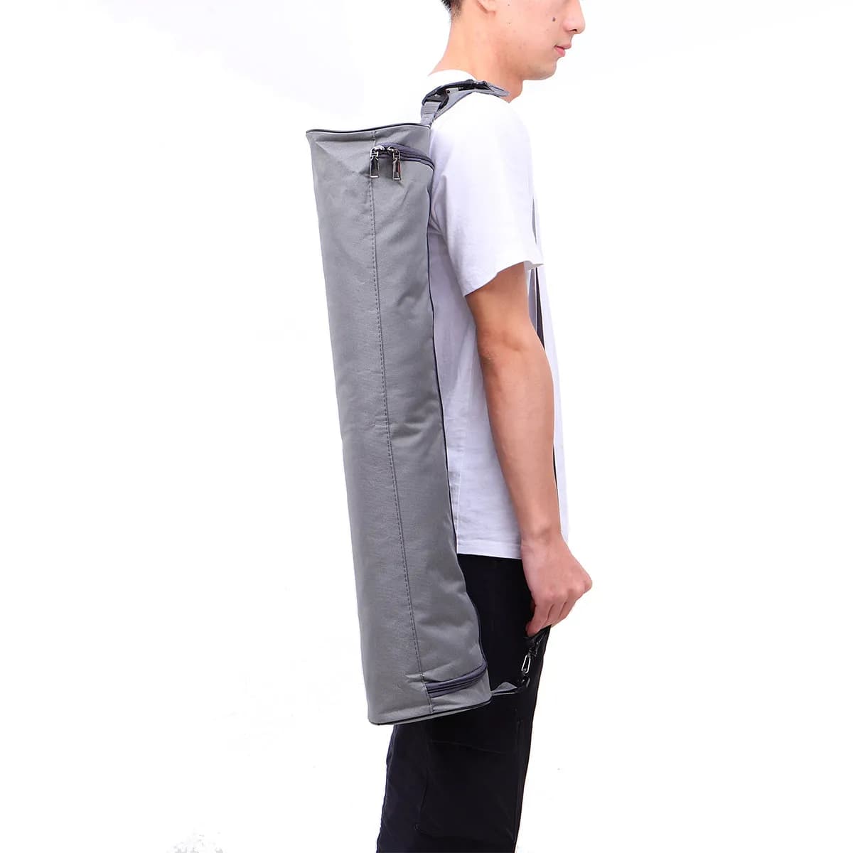 Borsa Porta Tappetino Yoga Extra Lunga in Tela, Forma Rotonda con Tracolla, Borsa Sportiva per Palestra, Fitness, Viaggi, Escursionismo, Campeggio