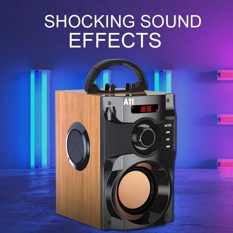 Subwoofer portatile Altoparlante Bluetooth senza fili Esterno Hi-Fi Surround Bass Telecomando Radio FM Supporto Microfono Karaoke