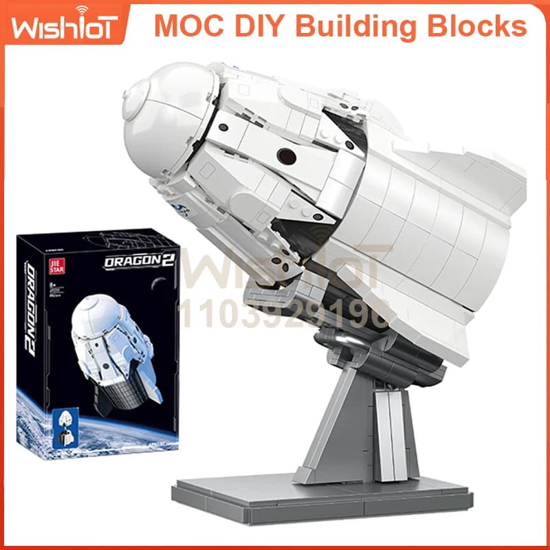 JJ9232 Sky Dragon 2 Kit di costruzione di astronave 852 pezzi Modello di aereo futuristico per gli appassionati di esplorazione spaziale per bambini Regalo fai da te