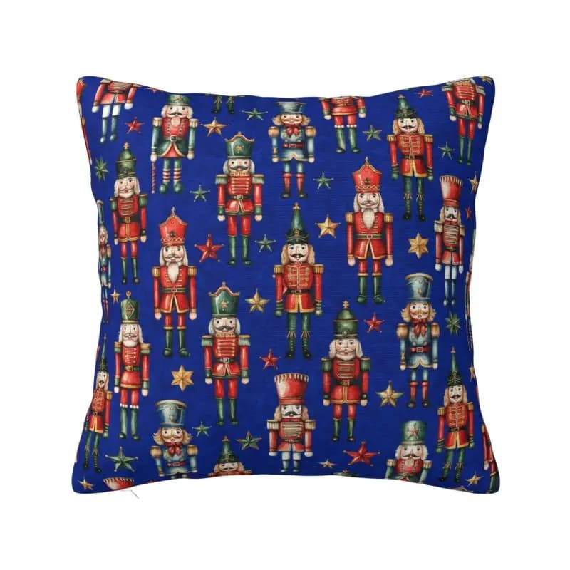 Cuscino per divano con federa nordica per vacanze festive con motivo natalizio soldato schiaccianoci personalizzato