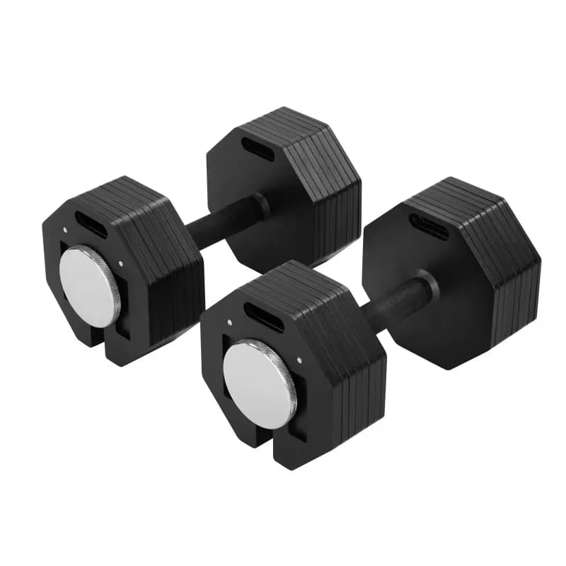 Produttore di manubri in titanio, set di manubri regolabili da 20 kg a 102 kg, set di kettlebell con bilanciere ottagonale con incrementi di 2 kg