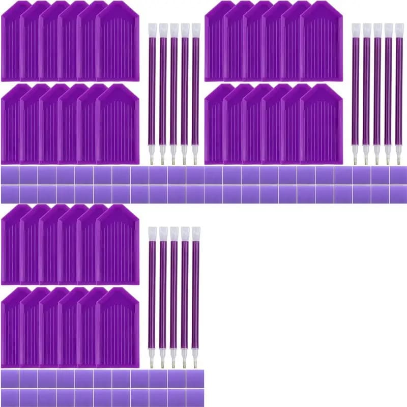 Set di 3 kit di strumenti e accessori per pittura con diamanti 5D, accessori fai da te per pittura con diamanti