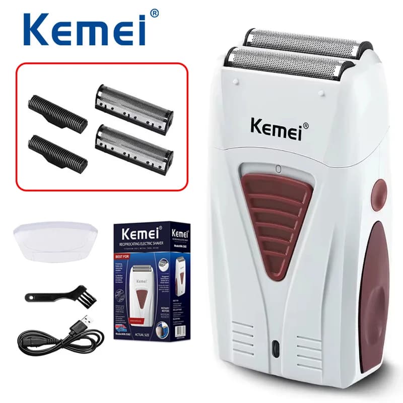 Kemei KM-3382 Rechargeable Electric Shaver USB Charging Razor Reciprocating Beard Trimmer Men's Shaving Machine