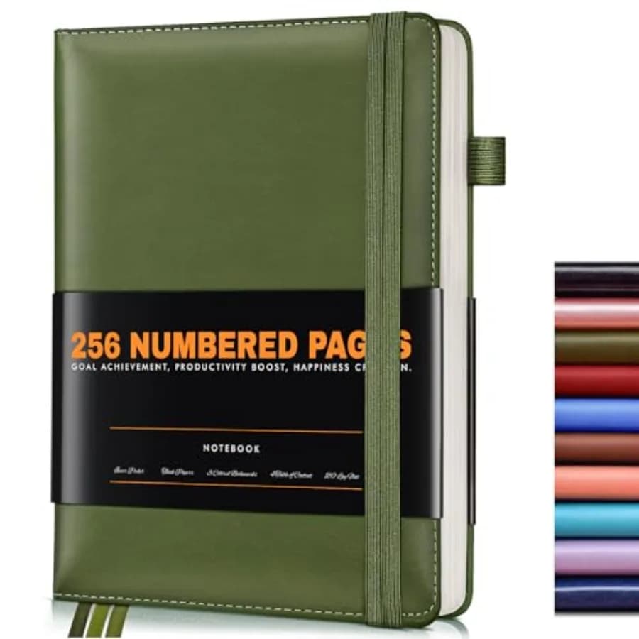 Lined Journal Notebook for Women Men, 256 Numbered Pages Hardcover Leather Journals for Writing, A5 Journaling Notebooks, Colle
