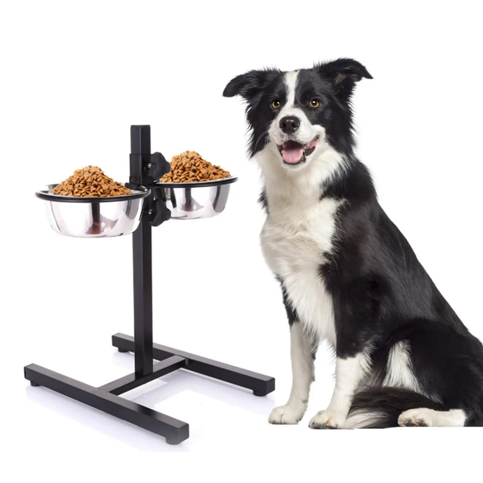 Ciotola Rialzata Regolabile per Cani, Dispenser d'Acqua, Ciotole Rialzate per Animali Domestici, Ciotole per Acqua e Cibo per Gatti, Cuccioli, Cani di Taglia Grande, Media e Piccola