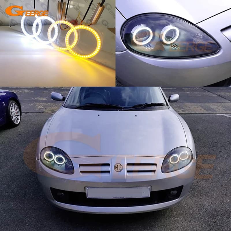 Kit Anelli LED Angel Eyes Classici Ultra Luminosi A/W Switchback con Funzione Indicatore di Direzione per MG TF MGTF 2002 - 2007 2008 2009