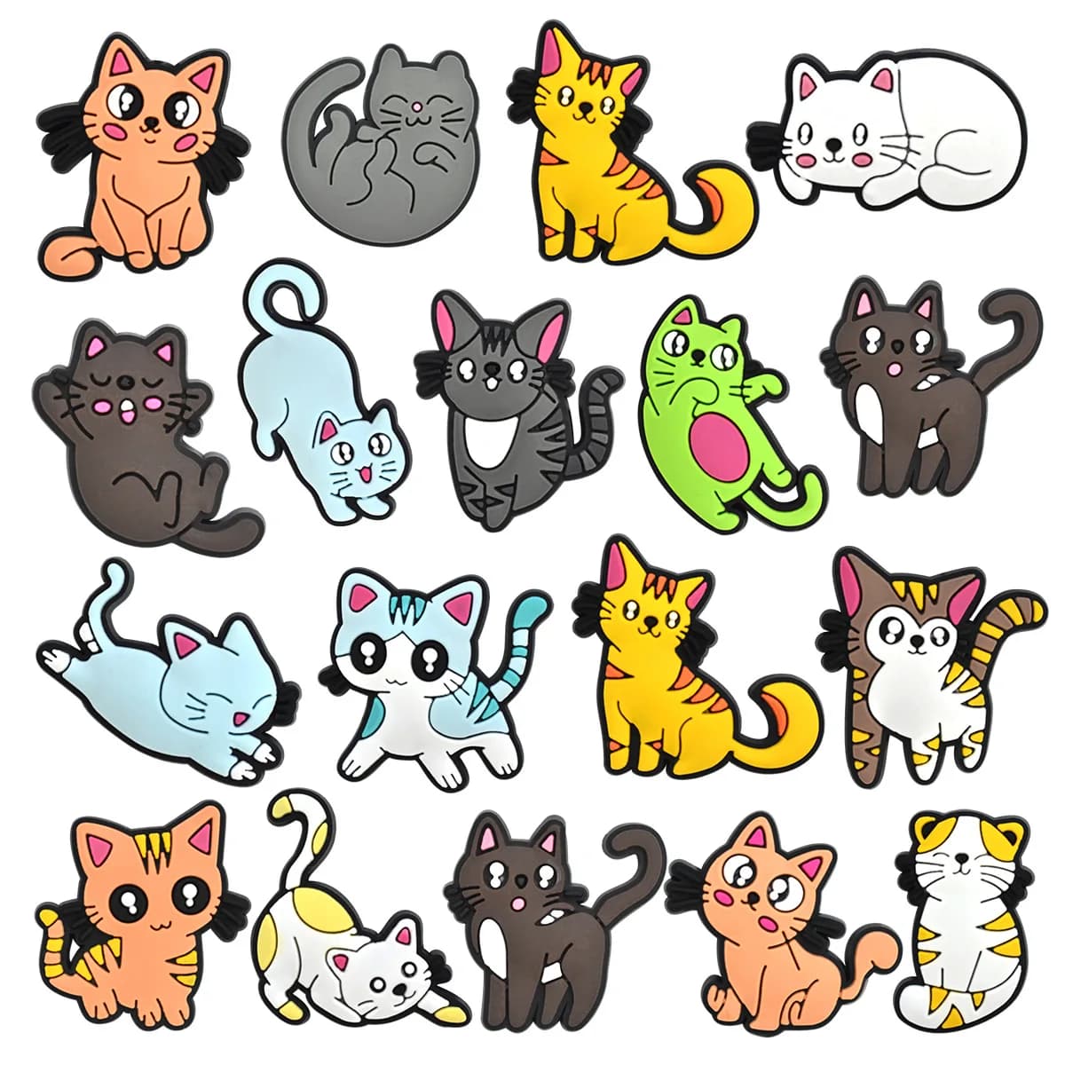 Nuovo 1 pz divertente leopardo gatti scarpe charms per crocs distintivo fai da te zoccoli bambini spille decorazione jeans accessori per scarpe X-mas all'ingrosso