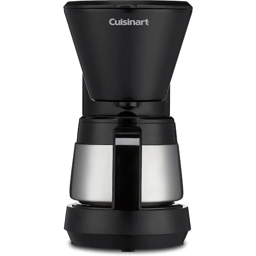 Cuisinart 5 cup coffee maker with stainless steel carafe, coffee machine with removable water tank, charcoal water filter,