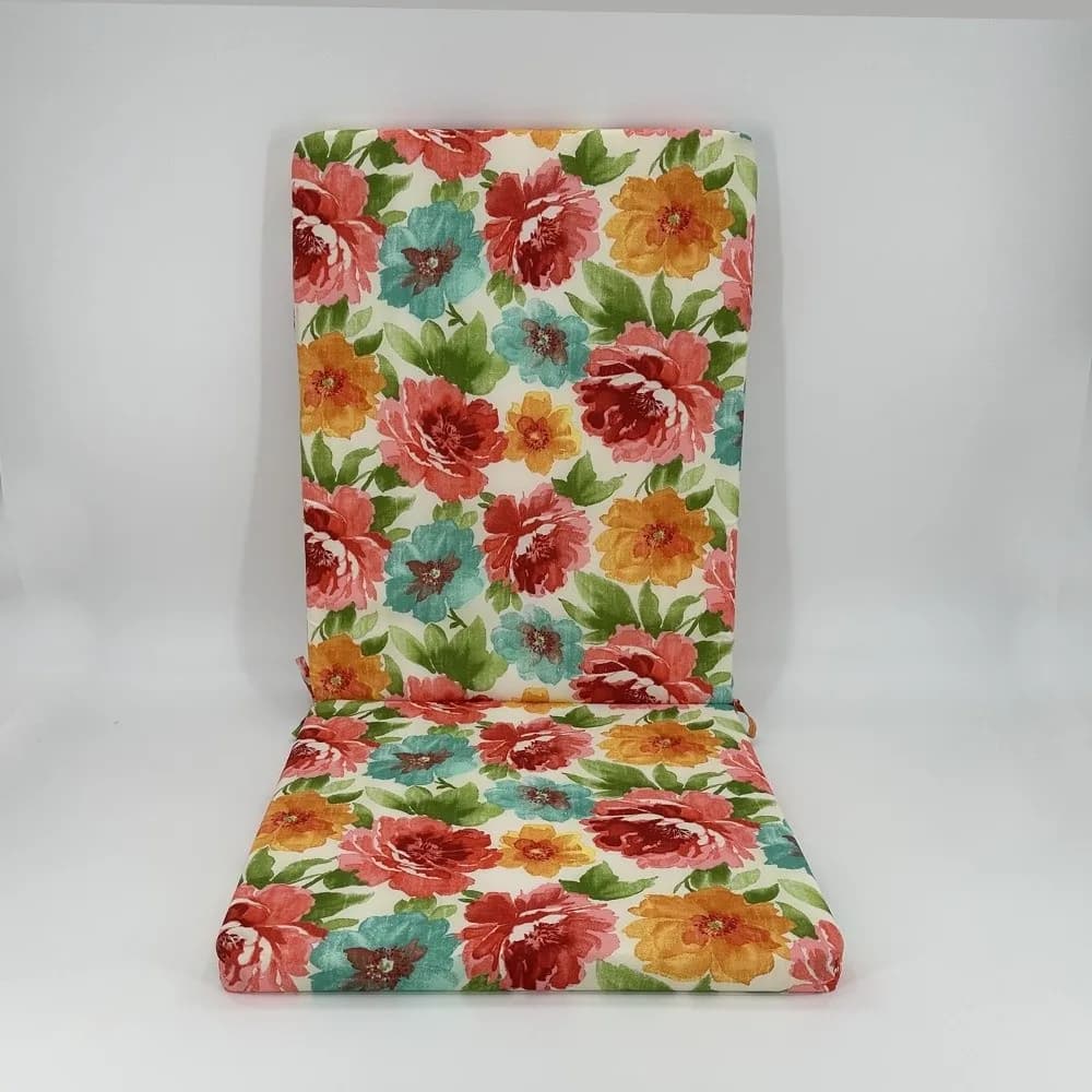 Elastic Beach Style Patio Chair Pads Soft with Ties Dining Chair Cushion Breathable Folding High Back Chair Cushion Outdoor
