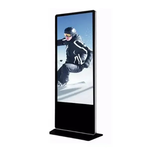 Manufacturing white 43 inch HD all in one touchscreen totem with webcam camera for malls bank Hotel