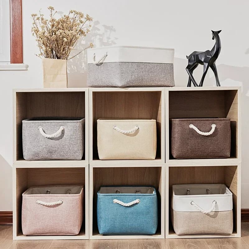 Multi-functional Sundries Storage Box Portable Laundry Basket Folding Linen Fabric Basket for Underwear Socks Baby Toy Organizer