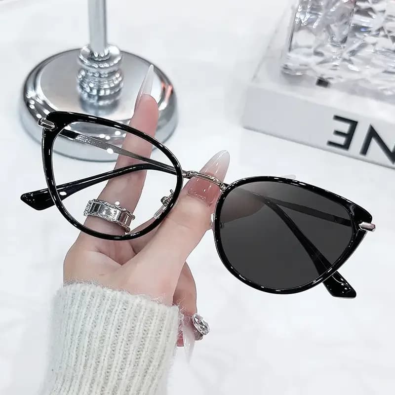 Transparent Cat Eye Computer Glasses Frame Women Men Anti Blue Light Round Eyewear Blocking Optical Spectacle Eyeglasses 2000002