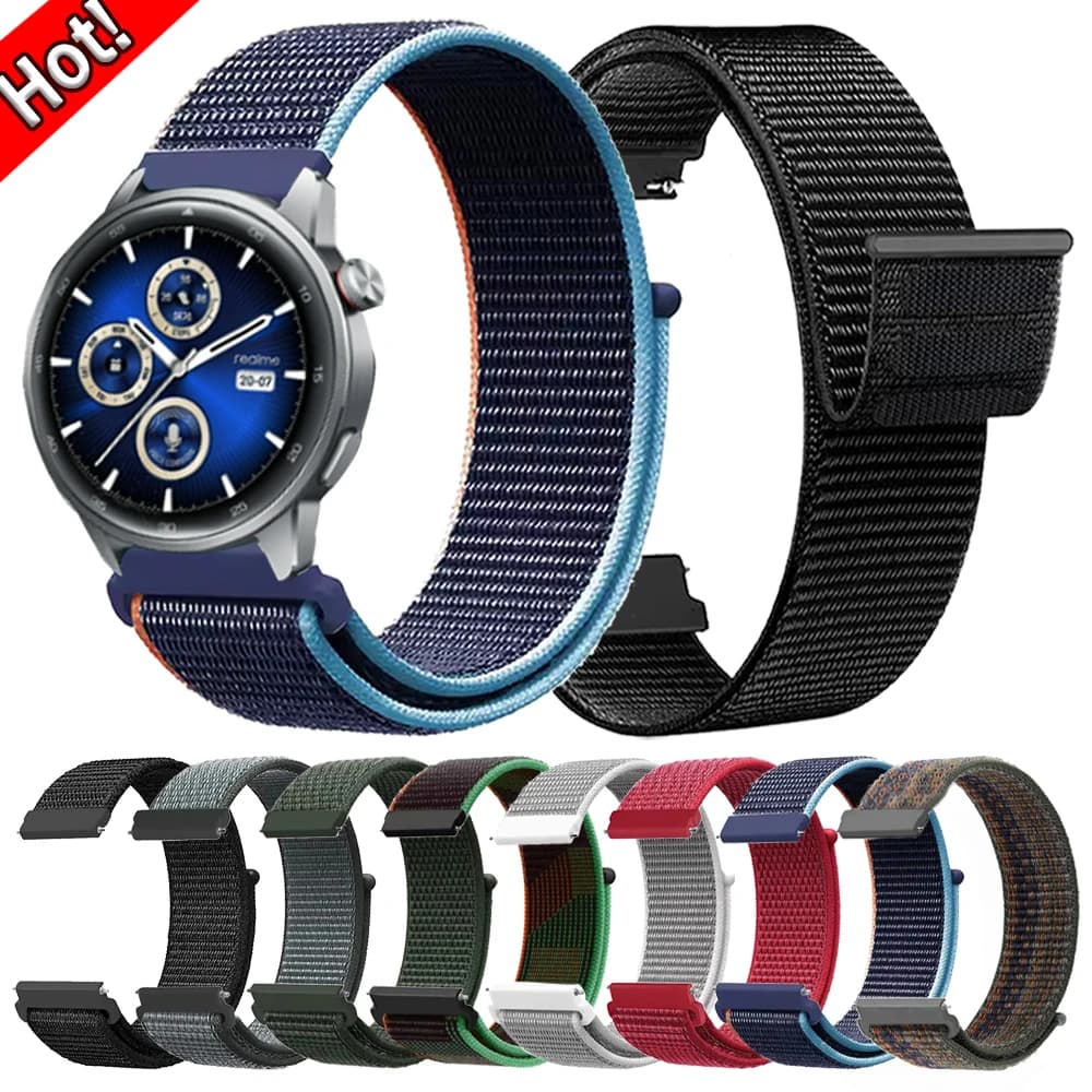 Cinturino in nylon da 22 mm per Realme Watch 3 2 S Pro/per SUUNTO RACE 2 S Cinturini per Realme Watch S2 Cinturino traspirante Sostituisci