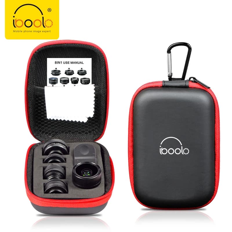 hit product8 in 1 Lens Kit IBOOLO Wide Fisheye Macro Telephoto Kaleidoscope Starburst Gift Lens for Smartphone