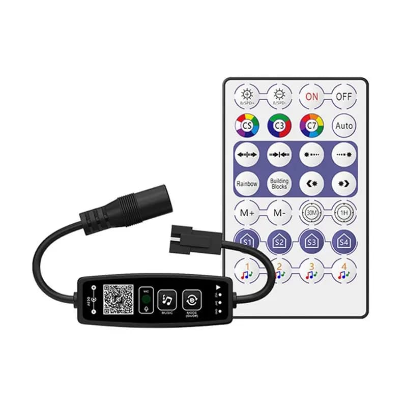 N10R-WS2811 WS2812B LED Controller Bluetooth Music 28Keys Remote Control For Individual Addressable RGB Strip Light