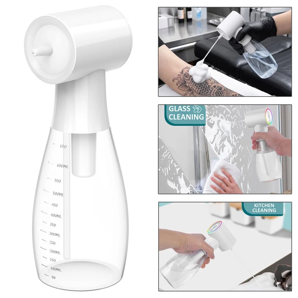 Rechargeable Electric Foam Machine 650ml Foam Dispenser Gun for Tattoo Cleaning Shampoo God Detergent Pet Bathroom