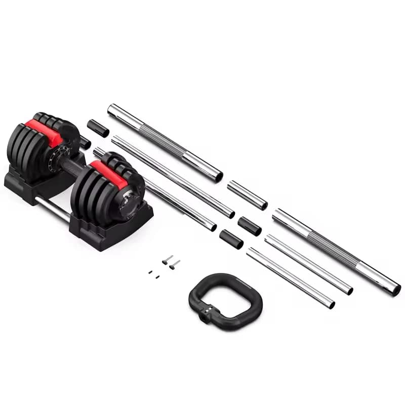 Set di Manubri e Bilancieri 3 in 1 da 18kg/40lb, Attrezzatura da Palestra con Peso Regolabile Rapidamente