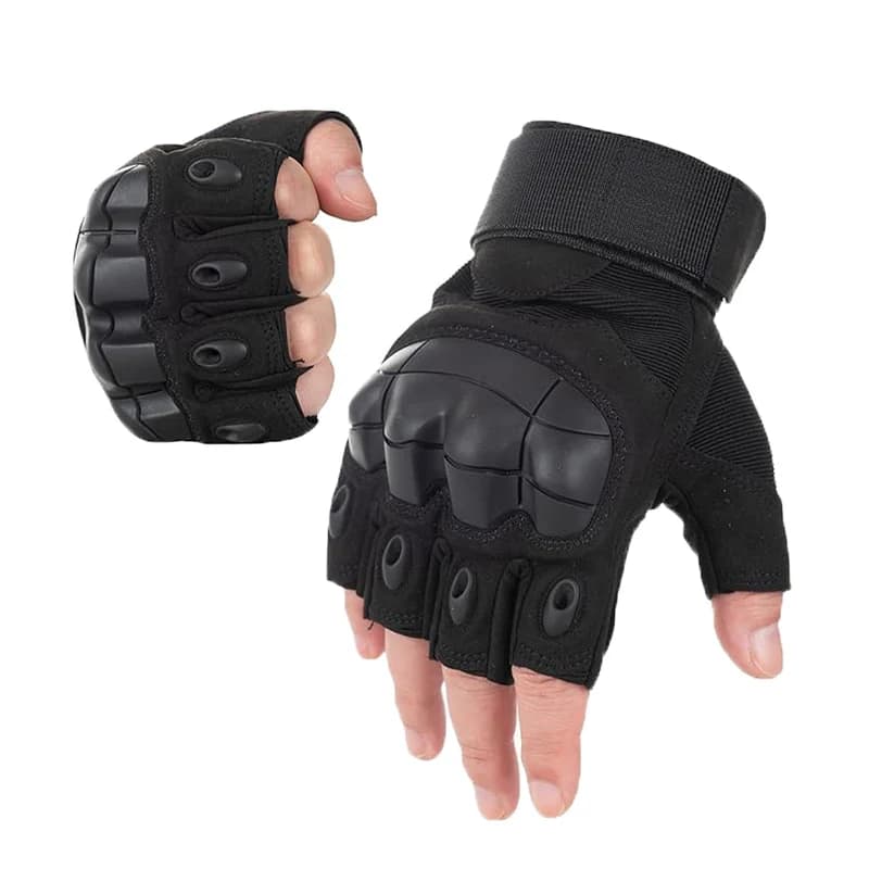 Guanti tattici OutdoorTactical a cinque dita con protezione rigida per paintball, airsoft, caccia, combattimento, equitazione, motociclismo, escursionismo, guanti a mezze dita.