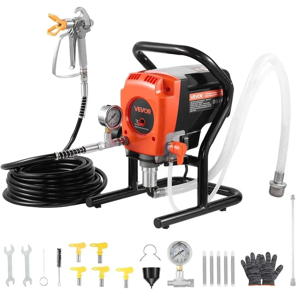 Spruzzatore AirlPaint da tavolo, 900W, 3300PSI ad alta pressione, con spazzola per la pulizia, tubo, asta di prolunga, ugelli, spruzzatore elettrico per verniciatura