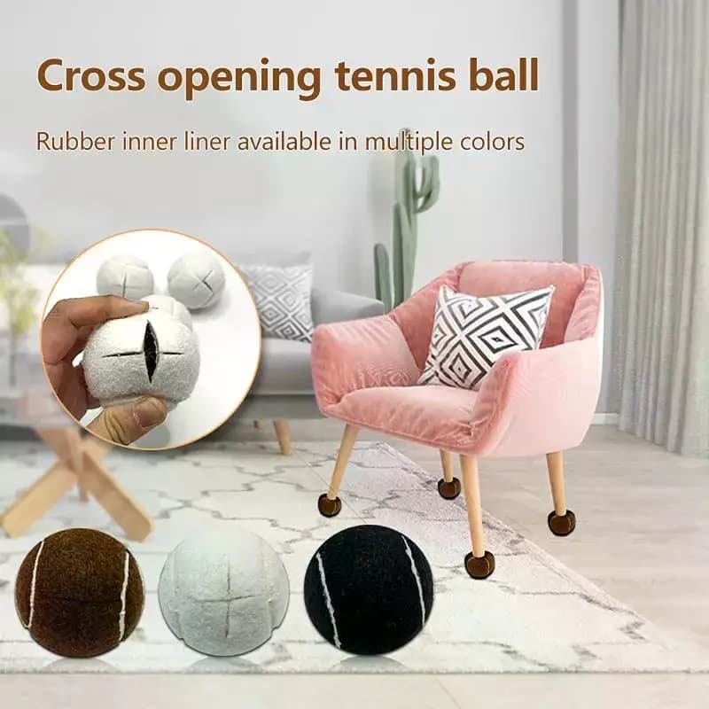 8 palline da tennis pretagliate per gambe di mobili e protezione del pavimento, rivestimenti in feltro resistenti e durevoli