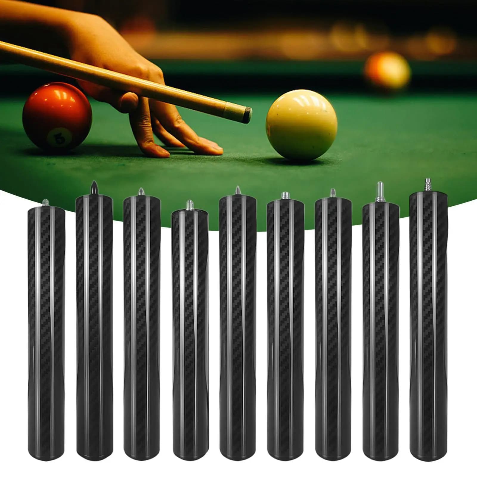 Estensore Professionale per Stecca da Biliardo, Supporto Leggero in Fibra di Carbonio per Accessori da Biliardo e Tavoli da Gioco