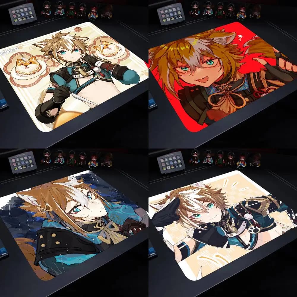 Gorou Genshin Impact Small Mouse Pad Gaming Laptop Mousepad Gamer Carpet Keyboard Mat Desk Protector