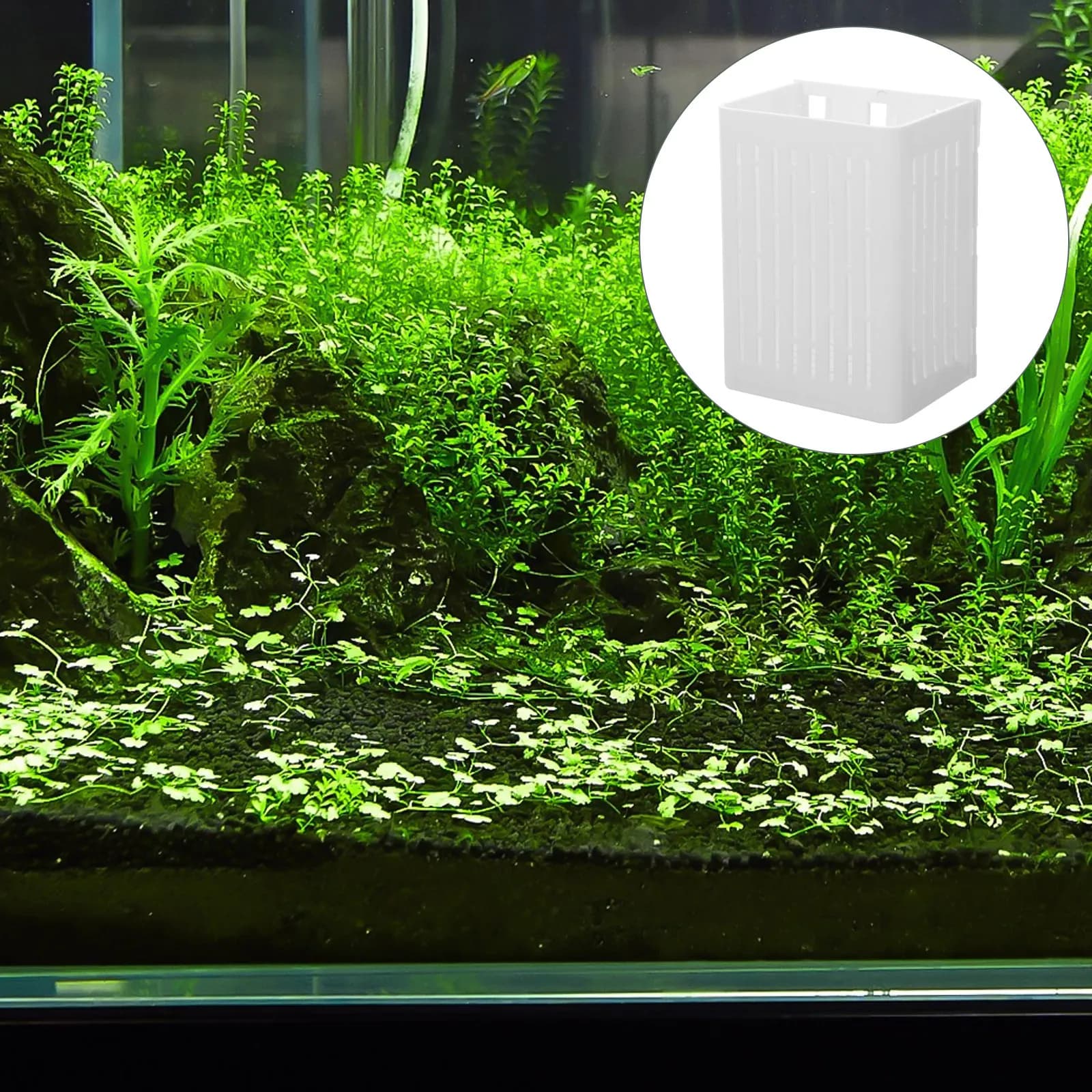 2Pcs Plastic Water Plant Basket Hydroponic Hanging Cup Fish Tank Net Pot Aquatic Plant Planter Root Aeration Durable