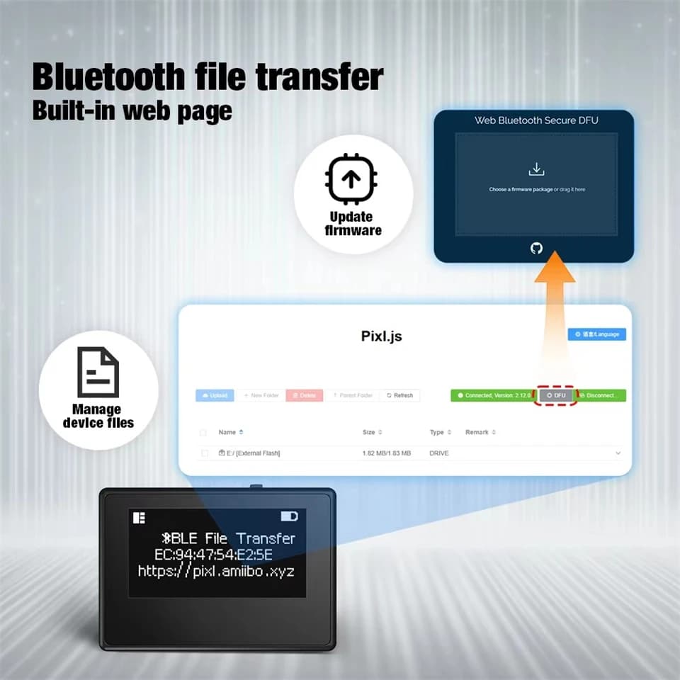 Emulatore NFC Smart Pixl.js Compatibile con Bluetooth per Switch/Switch2/Wii U/3DS, Supporta Aggiornamenti APP