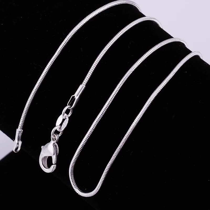 10PCS Wholesale Lot 925 Sterling Silver Snake Chain Necklaces, 1mm Thin Snake Chain 16-30 Inches Adjustable Length, Unisex Fashion Jewelry Neck Chain for Men Women Daily Wear Gift