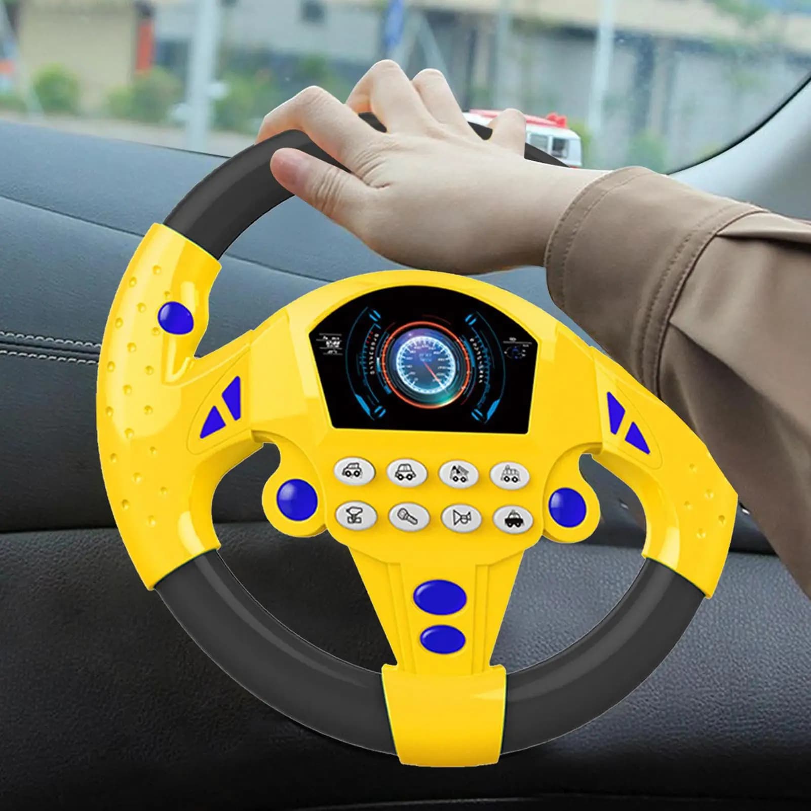 Divertenti giocattoli creativi per lo sterzo dell'auto Giocattolo per il volante Giocattolo creativo per l'educazione dei bambini con suoni e luci Giocattoli per l'educazione precoce