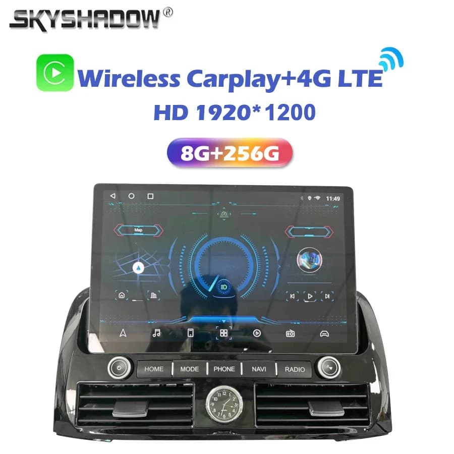 12G + 256G Android 14.0 13.3 ''QLED 1920*1200 Lettore DVD per auto GPS WIFI Bluetooth Radio per Toyota Prado 120 2003-2009 Lexus GX470