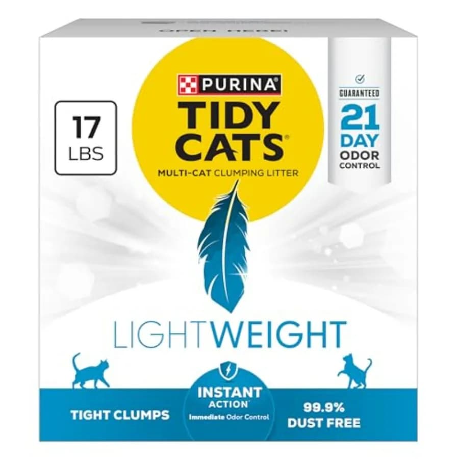 LightWeight Instant Action, Odor control, Multi-Cat, Clumping, 99.9 Percent Dust Free Cat Litter - 17 lb. Box