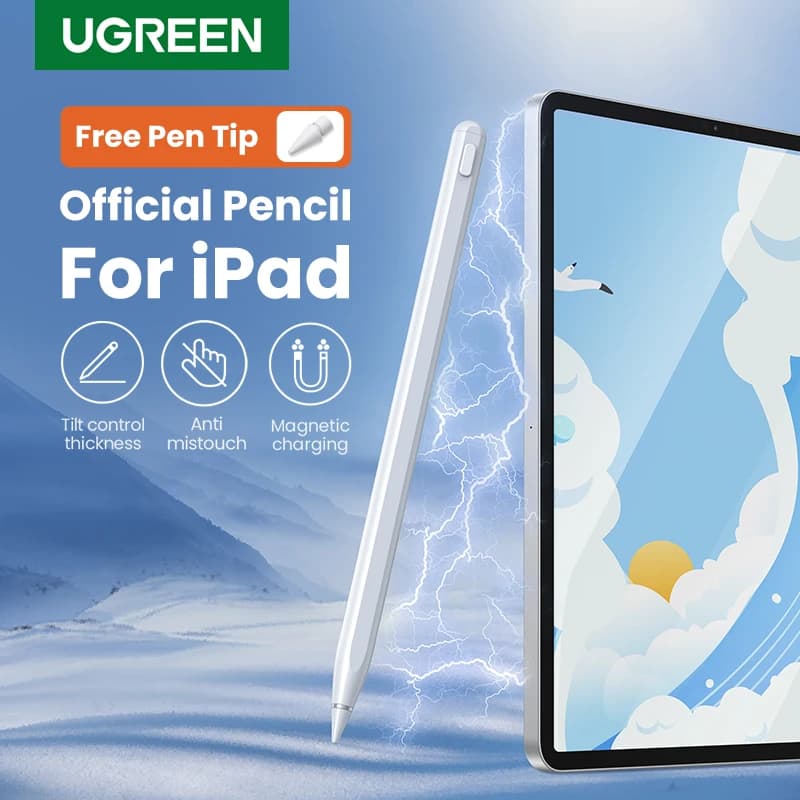 UGREEN Penna stilo per iPad Matita Ricarica wireless magnetica per Apple iPad Pro 12 9 Air 5 Penna inclinabile Bluetooth 2 generazione