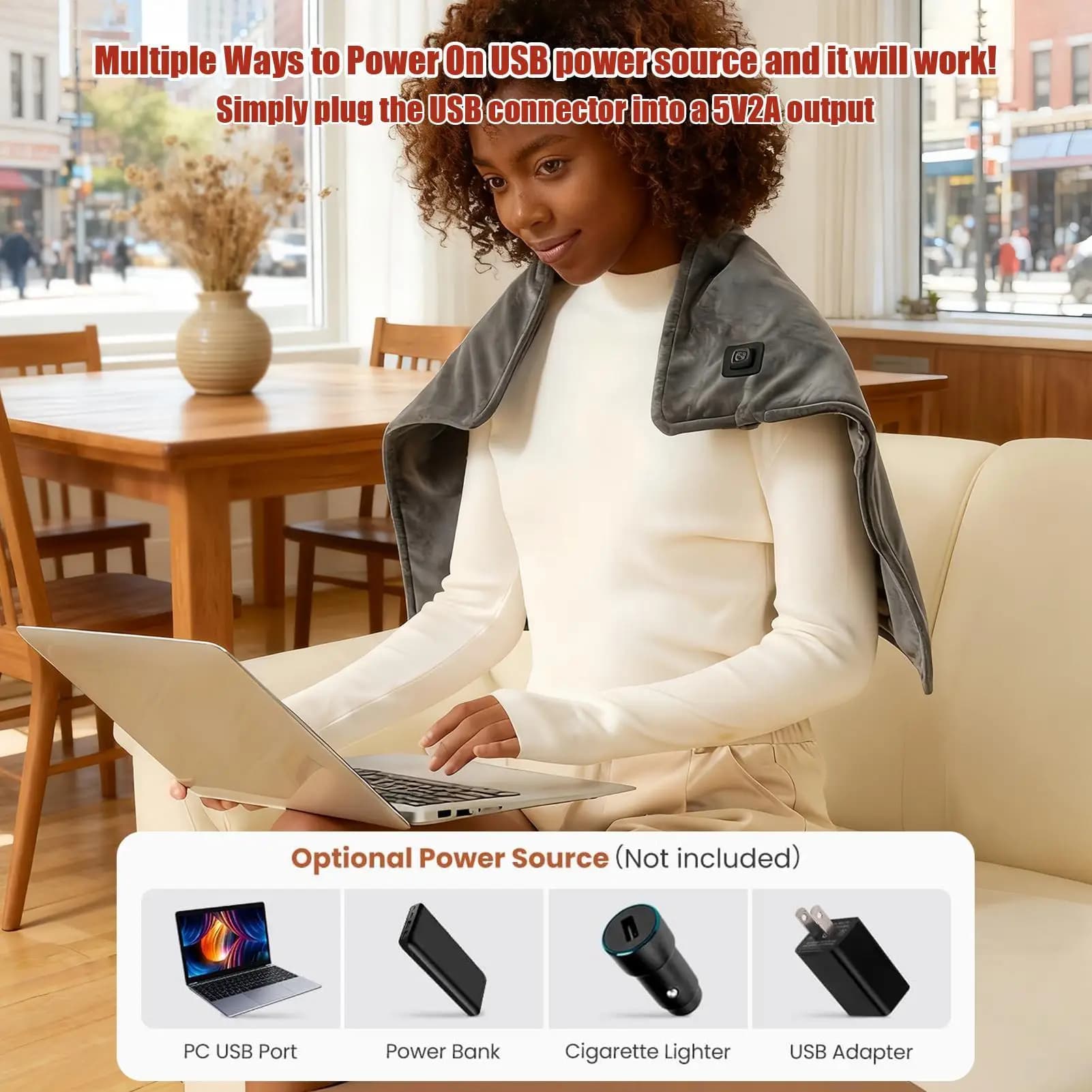 Tappetino riscaldante elettrico 70x45 cm 5 V portatile confortevole morbido riscaldato tiro scaldino invernale coperte riscaldanti per divano letto divano casa
