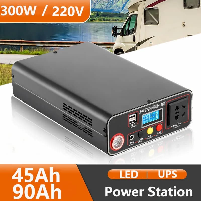 Power Bank Portable from Exterior 220V 90000mAh 300W, Charging Station with Lifepo Power System, Rechargeable Generator