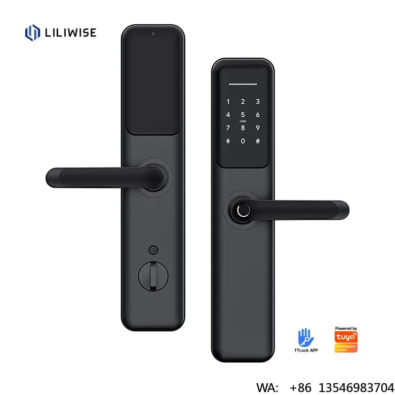 Nuova Maniglia per Porta con Impronta Digitale Liliwise, App Ttlock, Serratura Elettrica Intelligente WiFi, Serratura Digitale Impermeabile con Impronta Digitale