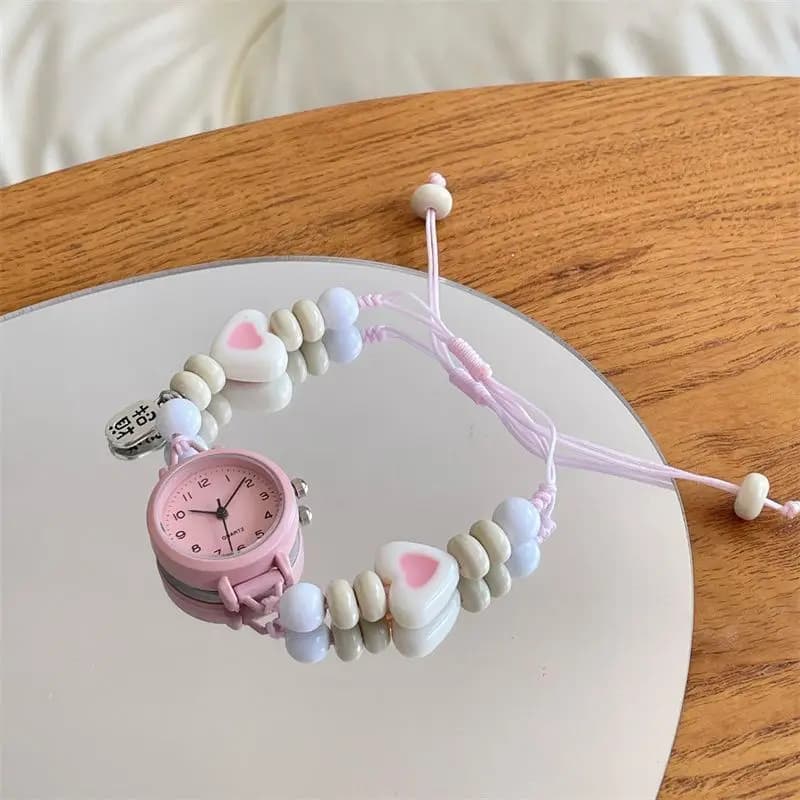 Orologio da Polso Vintage con Design Etnico Intrecciato e Perline, Elegante e Versatile Orologio al Quarzo per Donne e Ragazze, Vendita all'Ingrosso