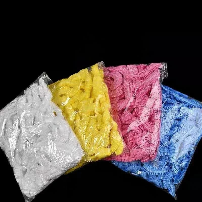 CNK 100 pcs/set Women's Headphone And Drop Plastic Shower Waterproof Pink Spa Salon Hotel Hairstyle Elastic Headphone Shower Enclosure Bathroom