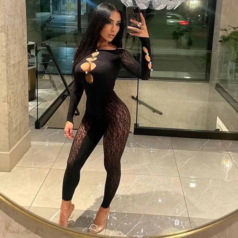 OSEN-Inverno sexy donna spessa vestito intero chic strass cavi slash neck patchwork leggings stretch abbinato clubwear