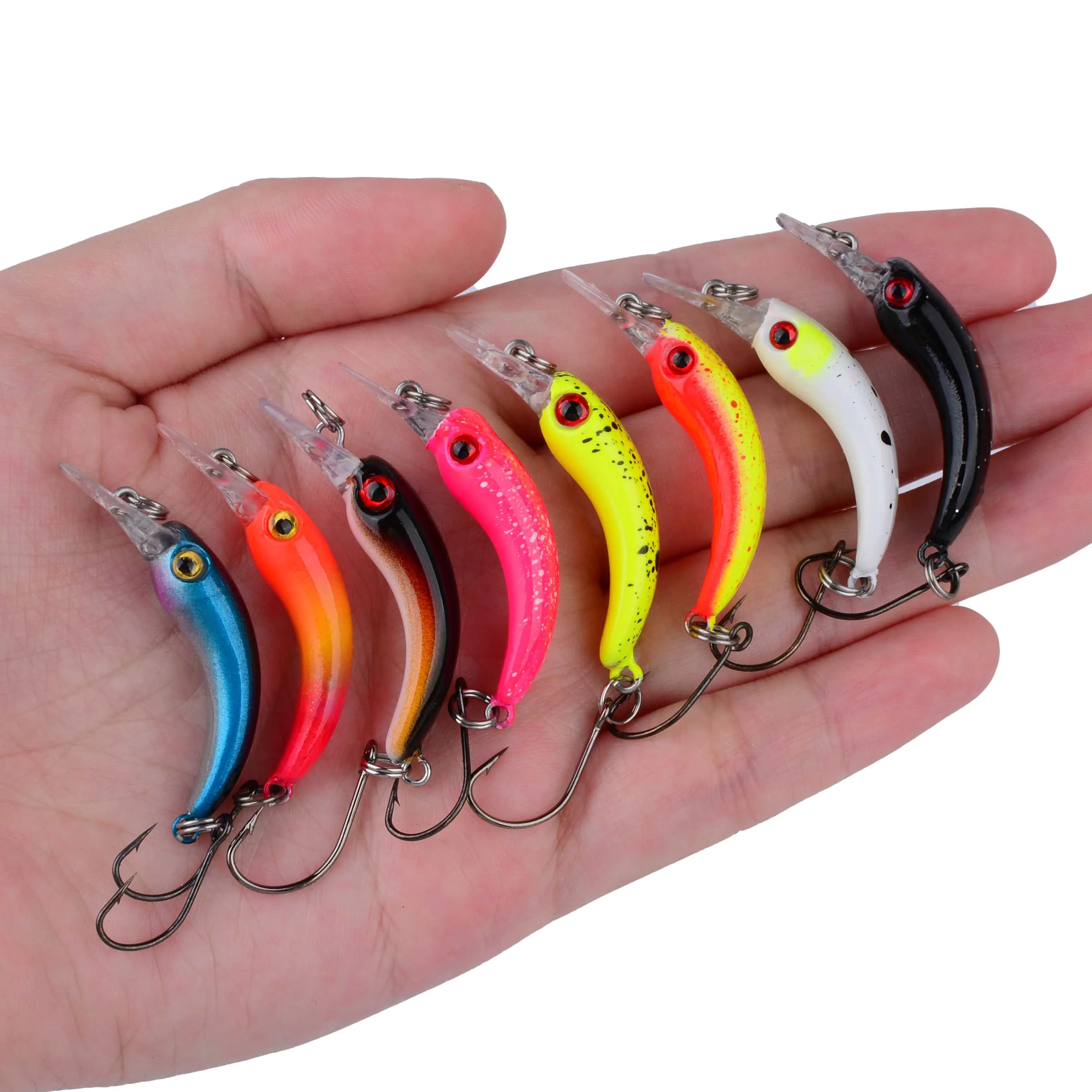 8 pezzi esca da pesca ad affondamento lento micro esche artificiali esche per pesciolini Wobblers per trota spigola