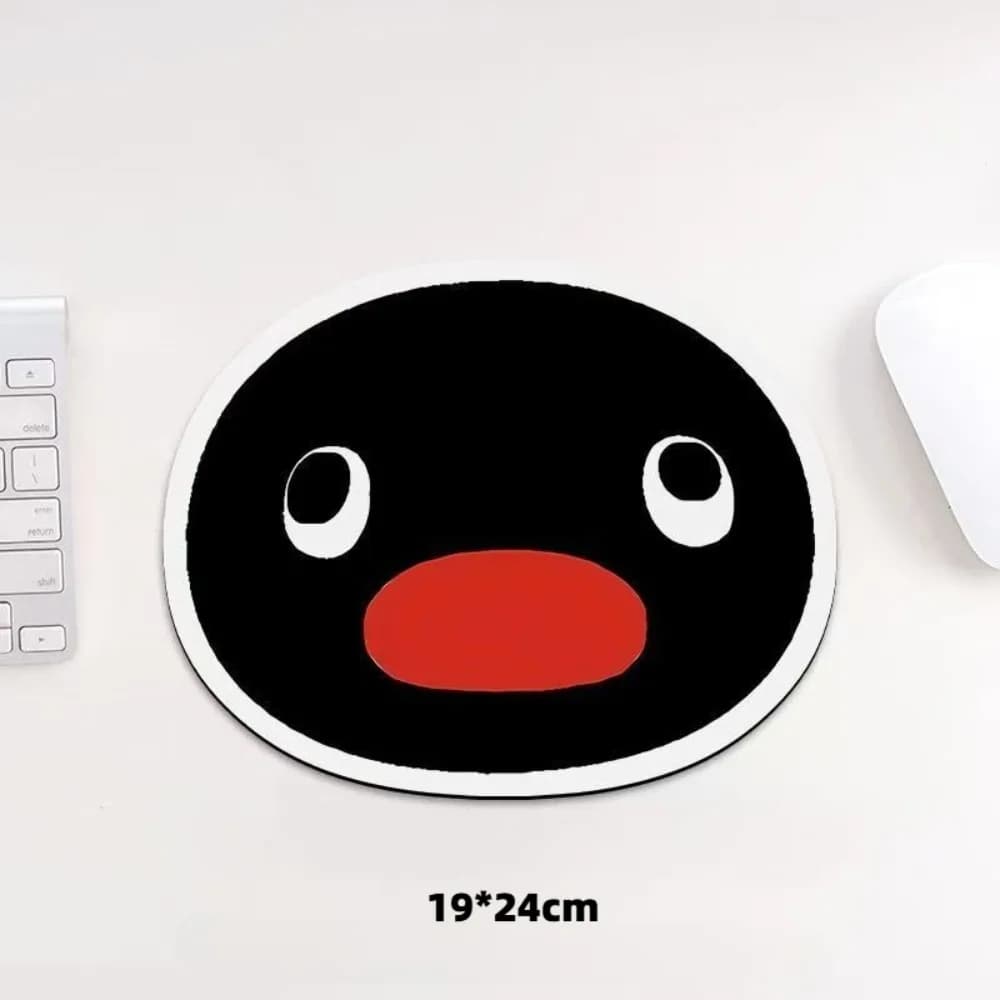 Tappetino per Mouse con Espressione di Pinguino Carino, Divertente Mousepad Ovale in Gomma Antiscivolo per Ufficio, Gaming e Decorazione Scrivania
