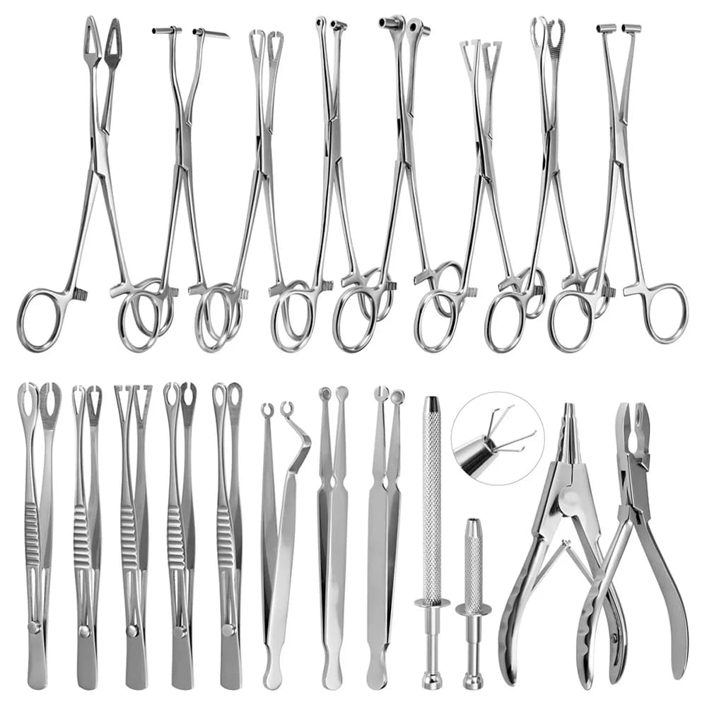 Pinze in acciaio chirurgico Strumento per piercing al corpo Pinze Ago Morsetto per tubi Pinzette Aperto Chiudi CBR Anello Pinza Orecchio Pancia Naso Strumenti per piercing
