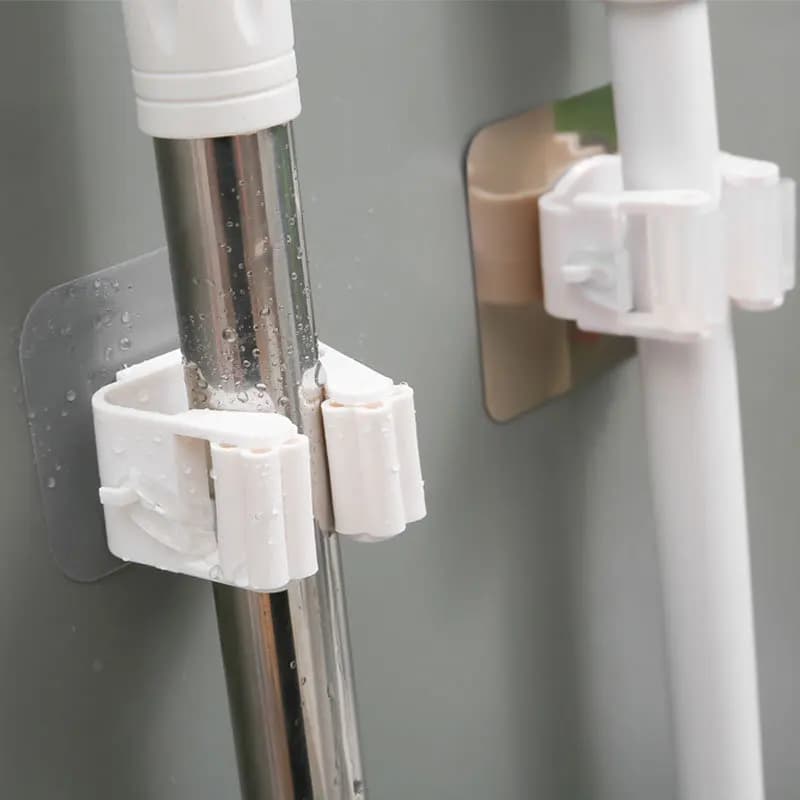 Accessori per la Casa 1-4 Pezzi Supporto per Mocio a Parete, Appendiabiti per Scopa e Spazzola, Organizzatore per Cucina e Bagno, Gancio per Mensola